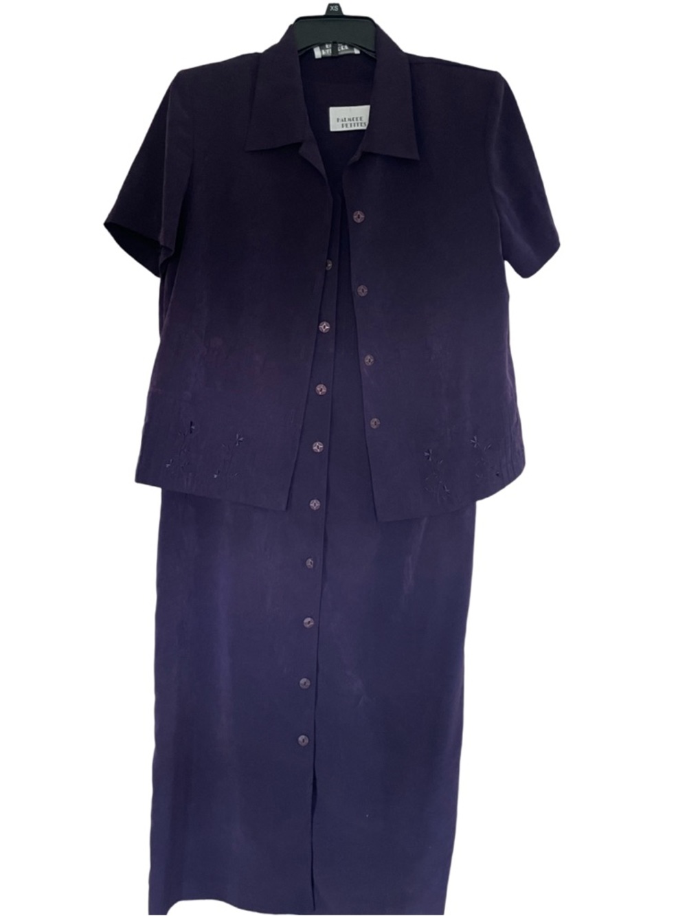 Elegant Purple Button-Front Dress Set